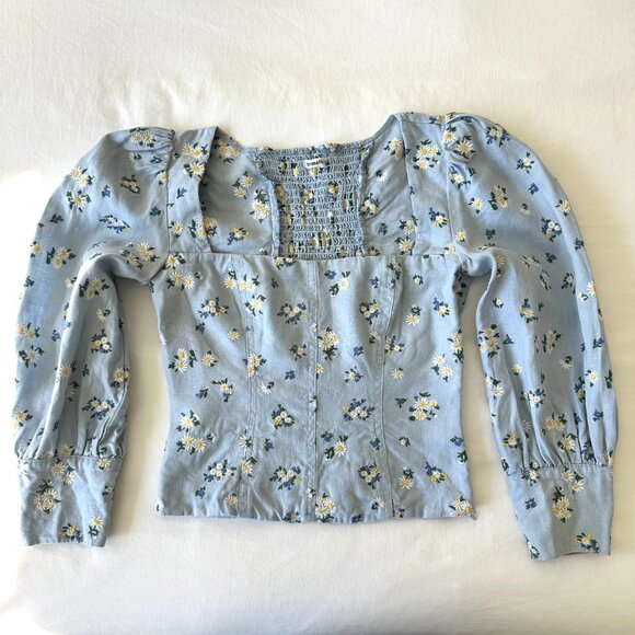 Reformation Stilton Linen Top - Mineral Daisy Embroidery - Picture 8 of 13